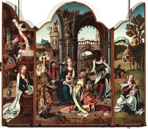 Tríptico de la Adoración de los Magos (detalle) de Pieter Coecke van Aelst