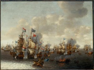 La batalla naval de los cuatro días de Pieter Cornelisz. Soest