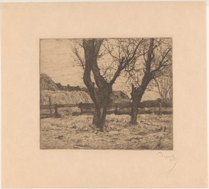 Sauces de pino en un prado de Pieter Dupont (signed by artist)