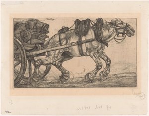 Caballo de tiro delante de un carro
L