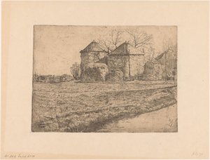 Casa de campo con dos cobertizos para el heno de Pieter Dupont