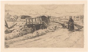 Camino rural con puente de Pieter Dupont
