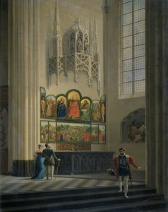 El retablo de Gante en la Catedral de San Bavón en Gante, 1829 de Pieter Frans De Noter