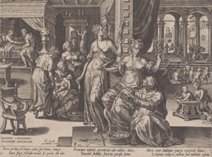 Nacimiento, de El curso de la vida humana, 1570 de Pieter Furnius