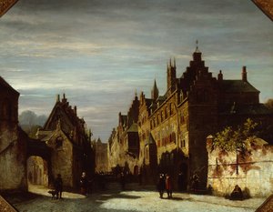 Una escena callejera holandesa con soldados de Pieter Gerard Vertin