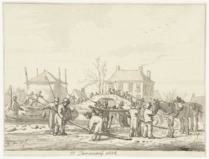 Zanja de suero de leche en Naarden, 11 de enero de 1814 de Pieter Gerardus van Os (signed by artist)