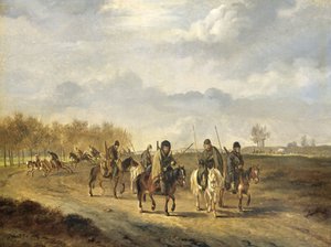 Cosacos en un camino rural cerca de Bergen en Holanda del Norte, 1813 de Pieter Gerardus van Os