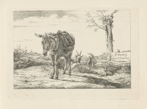 Un burro y dos cabras