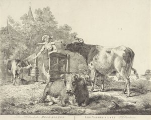 Vacas y lecheras
Las vacas lecheras holandesas/ Les vaches â lait hollandaises (título en el objeto) de Pieter Gerardus van Os