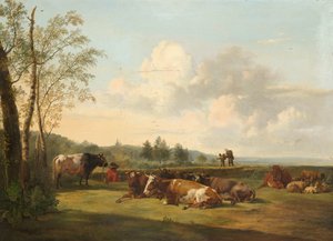 Paisaje con ganado de Pieter Gerardus van Os