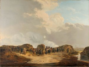 El Demilune construido en el sitio de Naarden, abril de 1814 de Pieter Gerardus van Os