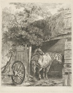 Dos caballos en un granero