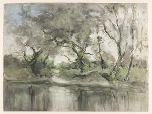 Árboles en el paseo marítimo de Pieter H.J.J. Ras (signed by artist)