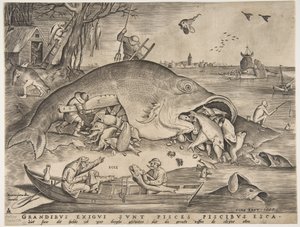 Peces grandes comen peces pequeños, 1557 de Pieter Heyden van der