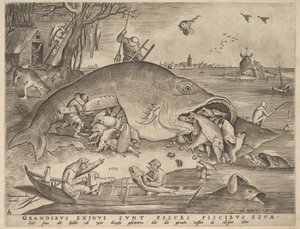 Peces grandes comen peces pequeños, 1557 de Pieter Heyden van der
