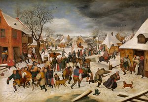 La masacre de los niños en Belén (óleo sobre tabla) de Pieter III Brueghel