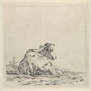 Paisaje con vaca acostada de Pieter Janson