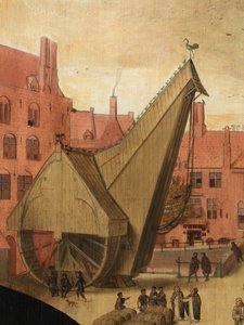 Detalle del retrato de Jan van Eyewerve de Pieter Jansz. Pourbus