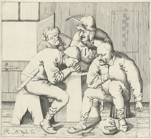 Cuatro hombres alrededor de una mesa de Pieter Jansz Quast (possibly)