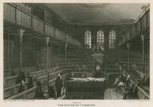 Interior de la Cámara de los Comunes, Westminster, Londres