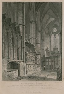 Vista del pasillo sur mostrando el Monumento de Sebert, Abadía de Westminster de Pieter Jansz. Quast