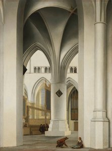 Vista del coro de la iglesia de San Bavón en Haarlem de Pieter Jansz Saenredam