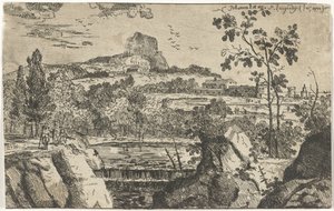 paisaje montañoso con cascada de Pieter Langendijk (I)