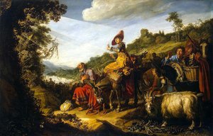 Abraham camino de Canaán de Pieter Lastman
