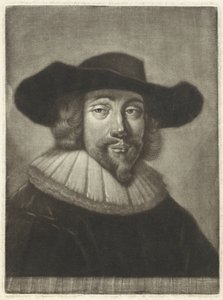 Retrato de un hombre con sombrero y cuello de Pieter Louw