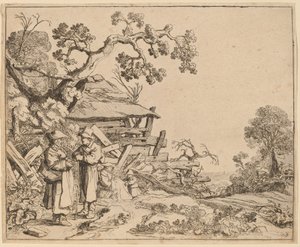 Mujer Conversando con un Campesino de Pieter Molijn