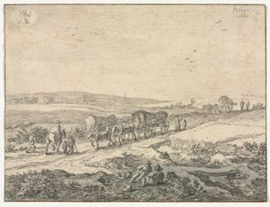 Agosto: Paisaje con carros de Pieter Molyn