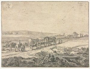 Agosto: Paisaje con carros, c.1655 de Pieter Molyn