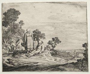 Paisaje con campesinos, 1626 de Pieter Molyn