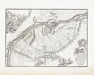 Mapa de Narva en 1700 de Pieter Mortier