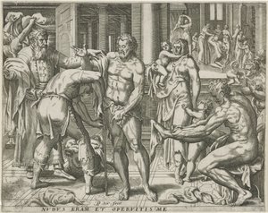 Vestir de los desnudos Obras de Misericordia (título de la serie) de Pieter Nagel