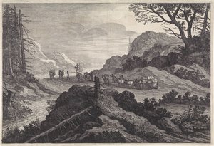 Mulas de carga en un camino Paisajes (título de la serie)