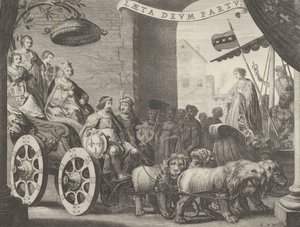 Placa 5a: María de Médici como Berecynthia, de Caspar Barlaeus, Medicea Hospes, 1638 de Pieter Nolpe