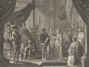 Plato 7: El matrimonio de Francisco I de Medici y Johanna de Austria, de Caspar Barlaeu, 1638