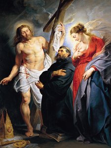 San Agustín entre Cristo y la Virgen