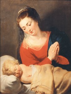 La Virgen adorando al Niño dormido, c. 1615