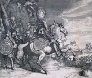 Retrato ecuestre de Alexander Danilovich Menshikov, c. 1707 de Pieter Pickaert