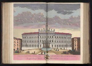 Palacio de Montecitorio en Roma Vista del Palacio de la Gran Corte en Monte Citorio Roma (...) (título sobre objeto) de Pieter Schenk (I)