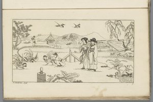 Paisaje con espectadores en una pelea de gallos
Nuevo chino inventado, dibujado con gran dificultad y dado en Lay, por P: Schenk Jun (...), primera parte (título de la serie) de Pieter Schenk (II)