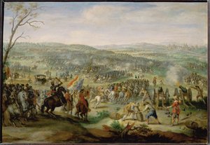 La batalla en la Montaña Blanca cerca de Praga ... de Pieter Snyers