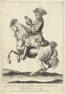 Retrato ecuestre del rey Carlos XI de Suecia de Pieter Stevens (vermeld in 1689)