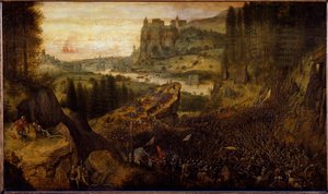 Batalla entre filisteos e israelitas: Saúl y su escudero se lanzan sobre su espada