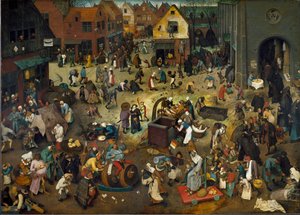 La lucha del Carnaval (Martes de Carnaval) y Careme de Pieter The Elder Brueghel