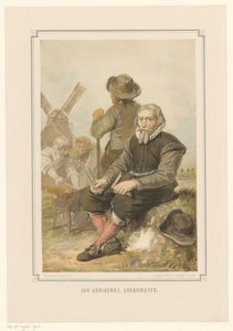 Fabricante de molinos Jan Adriaanszoon Leeghwater en el trabajo