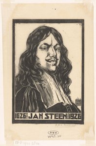 Retrato de Jan Steen de Pieter Willem van Baarsel (signed by artist)