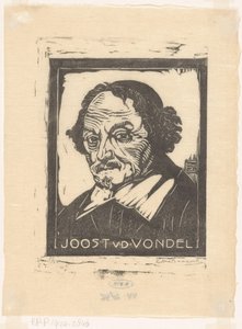 Retrato de Joost van den Vondel (título en el objeto) de Pieter Willem van Baarsel (signed by artist)